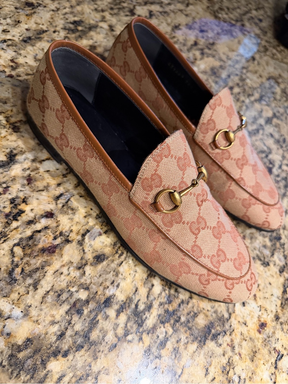 Gucci Jordaan GG Canvas Horsebit Loafers